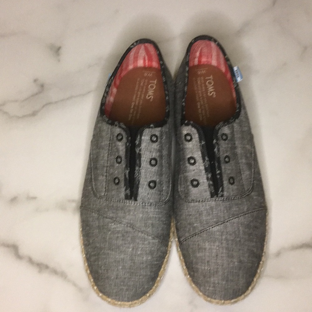 TOMS Palmera Grey Chambray Slip-Ons